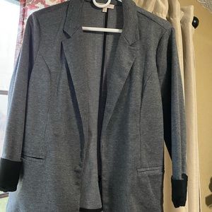 Gray and Black Knit Blazer